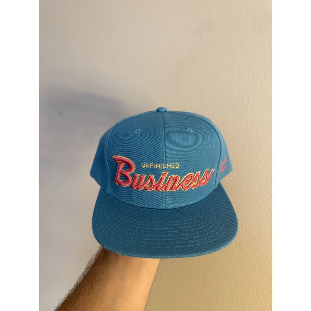Rings and Crowns SnapBack Hat Teal Unfinished Business Script Adjustable
